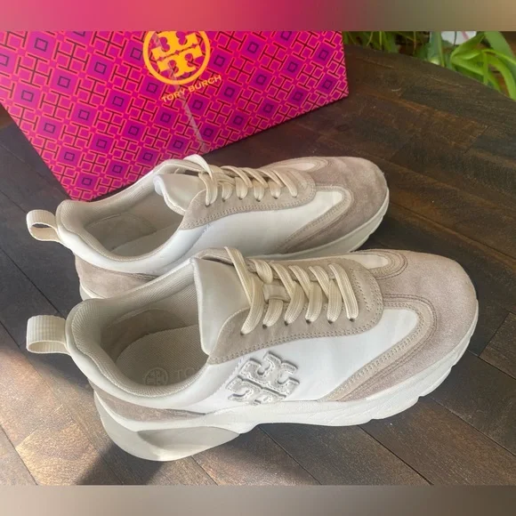 Tory Burch Cream and Tan Athletic Shoes - Picture 5 of 7